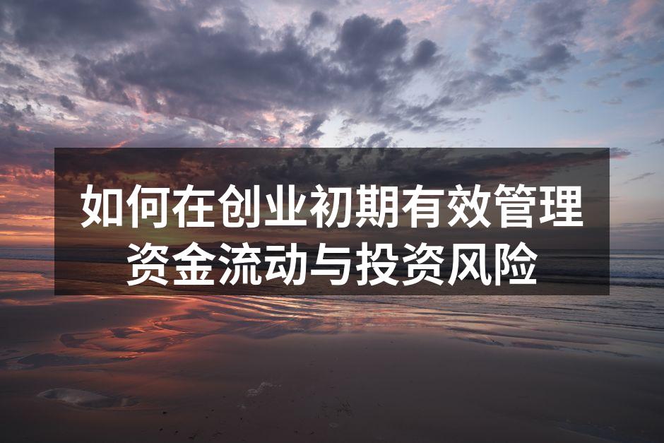 如何在创业初期有效管理资金流动与投资风险
